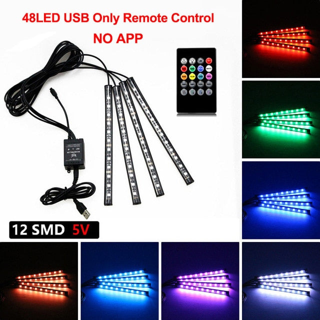 Neon LED Car Interior Ambient Foot Light