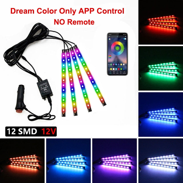 Neon LED Car Interior Ambient Foot Light